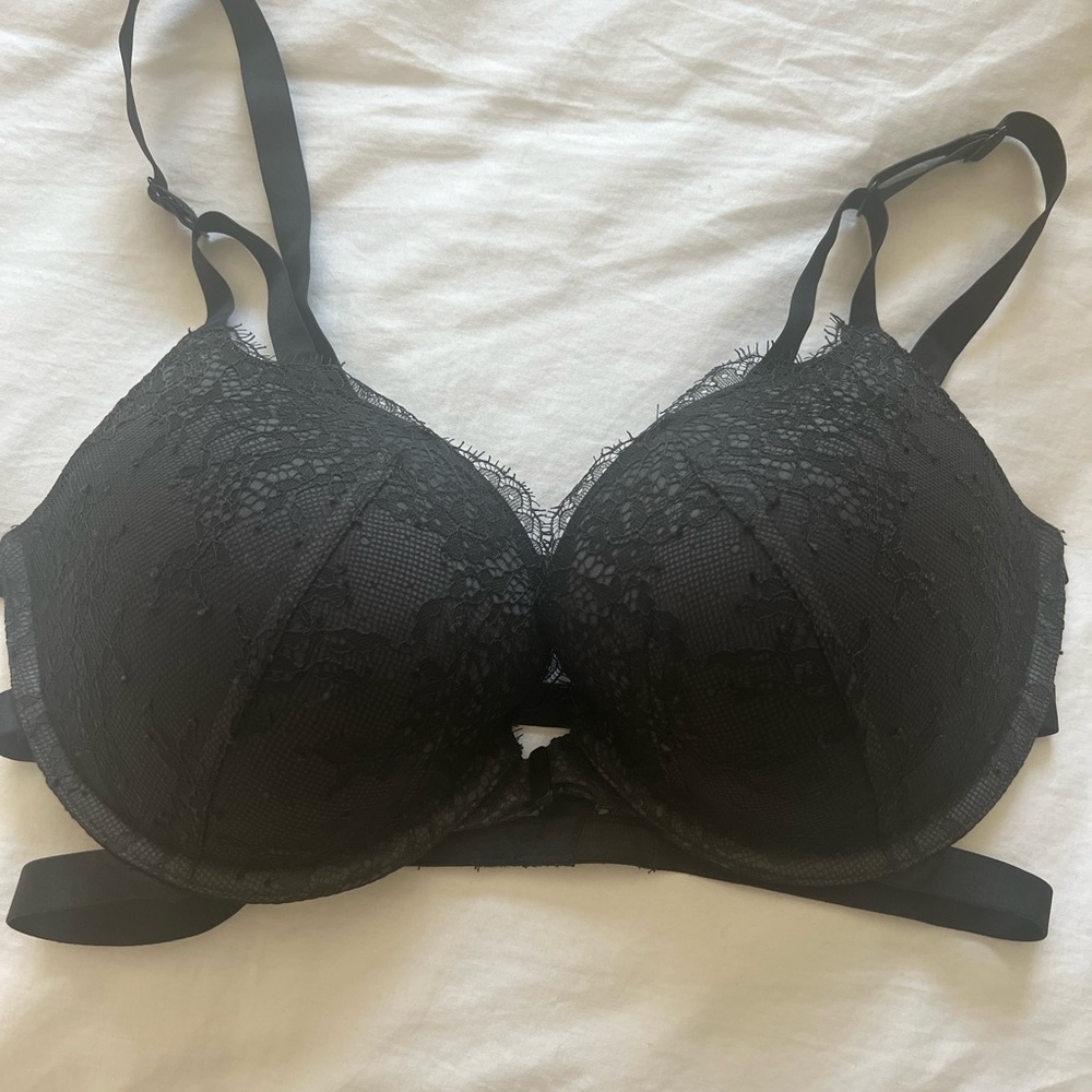 Victoria’s Secret black lace push up bra